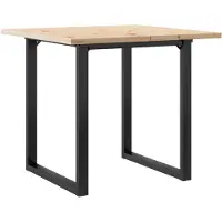 vidaXL Matbord O-ram 90x90x75,5 cm massiv furu och gjutjärn