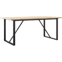 vidaXL Matbord O-ram 180x90x75,5 cm massiv furu och stål