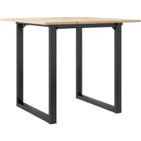 vidaXL Matbord O-ram 90x90x75 cm massiv furu och gjutjärn