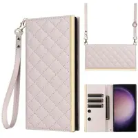 Mtp Products Samsung Galaxy S24 Ultra Lyxigt Quiltat Plånboksfodral - Beige