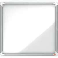 Nobo - Innesluten anslagstavla - väggmonterbar - 6 x A4 - metall - magnetisk - utomhus - vit