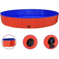 vidaXL Hopfällbar hundpool röd 300x40 cm PVC