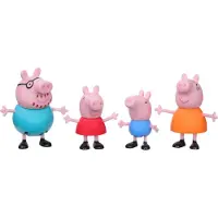 Pipsa Possu Äventyr Peppas Familj Figur 4-Pack Leksak, 4 Figurer i Ikoniska Kläder, Från 3 år