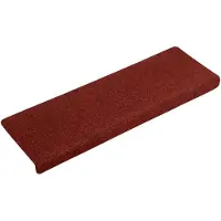 vidaXL Trappmattor självhäftande 15 st 65x21x4 cm bordeauxröd rektangulär kant