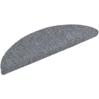 vidaXL Trappmattor självhäftande 15 st 56x17x3 cm ljusgrå halvrunda