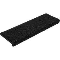 vidaXL Trappstegsmattor 15 st 65x21x4 cm svart
