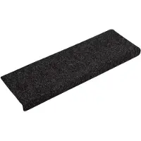 vidaXL Trappstegsmattor 15 st nålad 65x21x4 cm svart