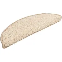 vidaXL Trappmattor 15 st. 56X17X3 Cm Krämigt Halvrundt