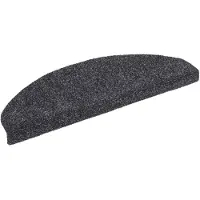 vidaXL Trappstegsmattor självhäftande 15 st brodyr 65x21x4 cm mörkgrå