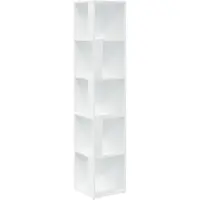 vidaXL Hörnhylla vit 33x33x164,5 cm konstruerat trä
