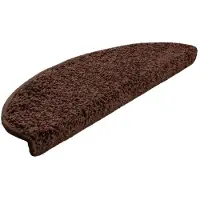 vidaXL Trappmattor 15 st 65x21x4 cm bruna halvrunda stora