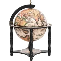 vidaXL Bar Globe Med Vinställ, Svart, Massiv Eukalyptus