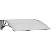 vidaXL Entrétak grå och transparent 80x75 cm polykarbonat