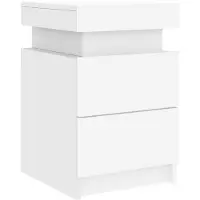 Super Merchant Vidaxl Sängbord med LED-belysning, Vit, 35x39x55 cm