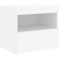 vidaXL Sängbord med LED-belysning, Vit, 50X40X45 Cm