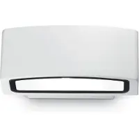 Ideal Lux Vägglampa utomhus Andromeda, dimbar, Vitt / opal, Badrum, Aluminium / grå / zink, Modern, Utomhusvägglampa