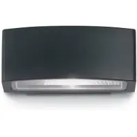 Ideal Lux Vägglampa utomhus Andromeda, dimbar, Svart, Badrum, Aluminium / grå / zink, Modern, Utomhusvägglampa