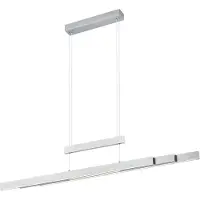 TRIO Lighting Pendellampa Trajan, dimbar, Aluminium / grå / zink, Vardagsrum / matsal, Metall, Modern