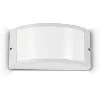 Ideal Lux Vägglampa utomhus Rex 1, dimbar, Vitt / opal, Aluminium / grå / zink, Utomhusvägglampa