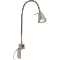 Briloner LED-vägglampa Tuso, nickel, sängmontering, metall Tuso, Aluminium / grå / zink, Sovrum, Metall, Modern, LED-vägglampa, vägglampa inomhus