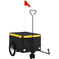 vidaXL Cykelkärry, Transportvagn med Dragstång, Cykeltrailer med Flagga för Bagage, Svart 94099