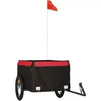 vidaXL Cykelvagn svart och röd 45 kg järn