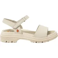 Art för kvinnor. 1154821ZZ003_020 Läder sandaler 1548 beige (41), Hud, 1 till 3 cm, Kardborreband, Casual