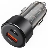 Acefast B12 60W USB-A+Typ-C billaddare cigarettändare snabbladdningsadapter för telefon
