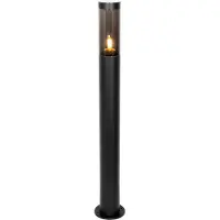 QAZQA Modern utomhusstolpelampa svart 110 cm IP44 - Rox