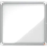 Nobo - Innesluten anslagstavla - väggmonterbar - 6 x A4 - stål - magnetisk - vit