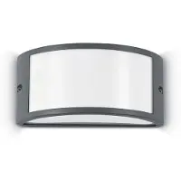 Ideal Lux Vägglampa utomhus Rex 1, dimbar, Svart, Aluminium / grå / zink, Utomhusvägglampa