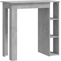 vidaXL Barbord med hyllor betonggrå 102x50x103,5 cm konstruerat trä