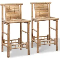 vidaXL Barstolar, set om 2, bambu