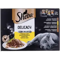 Sheba 12x85g Delicacy in Jelly - smaker av fjäderfä i gelé våtfoder för katter