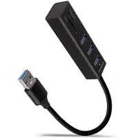 Axagon HMA-CR3A USB-hubb USB 3.2 Gen 1, Kortläsare USB 3.0 5 GBit/s Svart