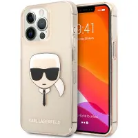 Karl Lagerfeld Glitter Karl's Head Fodral till iPhone 13 Pro / iPhone 13 - Guld