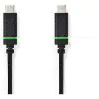 Nedis USB-kabel | USB 3.2 Gen 1 | USB-C(tm) Hane | USB-C(tm) Hane | 60 W | 4K@60Hz | 5 Gbps | Nickelplaterad | 2.00 m | Rund | PVC | Svart | Låda