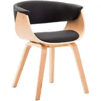 vidaXL Matstol svart böjträ och konstläder
