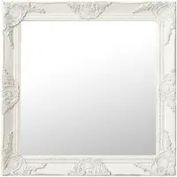 vidaXL Barock väggspegel 60x60 cm vit