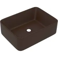 vidaXL Lyxigt handfat matt mörkbrun 41x30x12 cm keramik