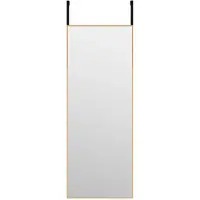 vidaXL Dörrspegel guld 30x80 cm glas och aluminium