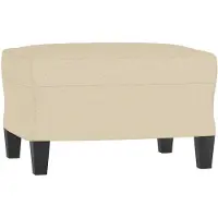 vidaXL Fotpall gräddvit 60x50x41 cm tyg