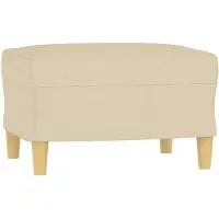 vidaXL Fotpall gräddvit 60x50x41 cm tyg