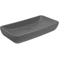 vidaXL Lyxigt rektangulärt handfat matt mörkgrå 71x38 cm keramik