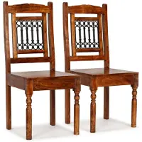 vidaXL 2x Matstol Middagsstol Matstol Köksmöbler Hem Kök Sitt Trä med Finish 245644