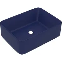 vidaXL Lyxigt handfat matt mörkblå 41x30x12 cm keramik