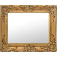 vidaXL Väggspegel barockstil 50x40 cm guld