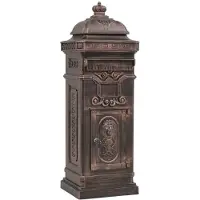 vidaXL Markpostlåda vintage stil rostfri aluminium brons