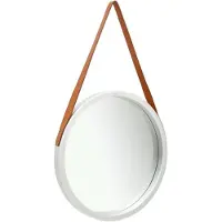 vidaXL Väggspegel med rem 50 cm silver