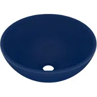 vidaXL Lyxigt runt handfat matt mörkblå 32,5x14 cm keramik